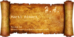 Hartl Albert névjegykártya